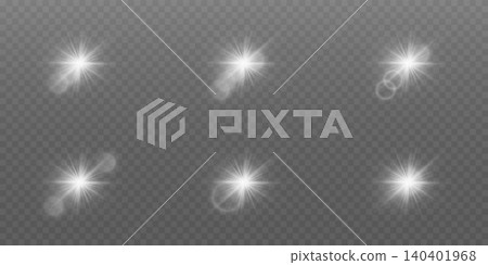 White glowing sun flares with lens effects on transparent background for overlay White glowing sun flares with lens effects on transparent background for overlay 140401968