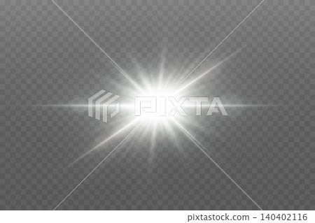 Bright light creating a starburst and optical lens flare on a transparent background Bright light creating a starburst and optical lens flare on a transparent background 140402116