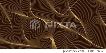 Swoosh golden stripe line waves background, sand or ribbon luxury golden flow pattern. Gold metallic flowing linear streaks. Elegant textured bg, luxury abstract backdrop conveys motion or depth Swoosh golden stripe line waves background, sand or ribbon luxury golden flow pattern. Gold metallic flowing linear streaks. Elegant textured bg, luxury abstract backdrop conveys motion or depth 140402637