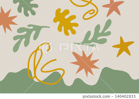 Playful Abstract Botanical Background with Organic Shapes Starbursts and Hand Drawn Scribble Lines Playful Abstract Botanical Background with Organic Shapes Starbursts and Hand Drawn Scribble Lines 140402833