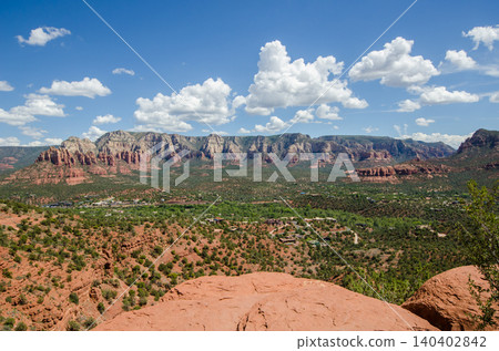 A view of Sedona from the top of Airport Mesa, one of the four major vortexes in Sedona, Arizona. A view of Sedona from the top of Airport Mesa, one of the four major vortexes in Sedona, Arizona. 140402842