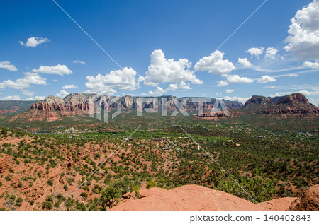 A view of Sedona from the top of Airport Mesa, one of the four major vortexes in Sedona, Arizona. A view of Sedona from the top of Airport Mesa, one of the four major vortexes in Sedona, Arizona. 140402843