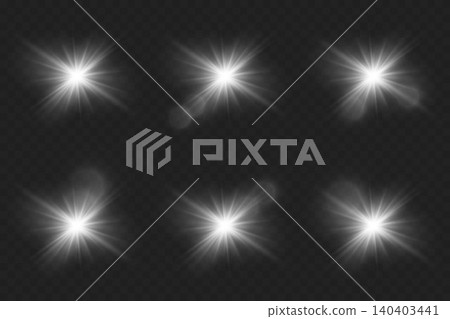 Glowing light effects creating bright lens flares on transparent background Glowing light effects creating bright lens flares on transparent background 140403441