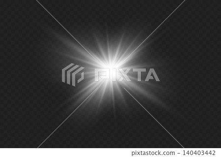 White glowing star burst light effect illuminating on a transparent background White glowing star burst light effect illuminating on a transparent background 140403442