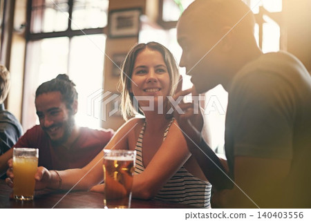 Friends, people and happiness in pub with beer for happy hour, relax or social event with confidence. Diversity, face and drinking alcohol in restaurant or club with smile for bonding or celebration Friends, people and happiness in pub with beer for happy hour, relax or social event with confidence. Diversity, face and drinking alcohol in restaurant or club with smile for bonding or celebration 140403556