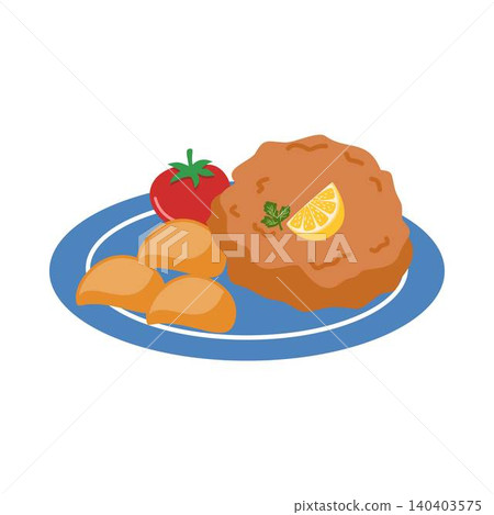 schnitzel illustration schnitzel German fried meat icon schnitzel illustration schnitzel German fried meat icon 140403575