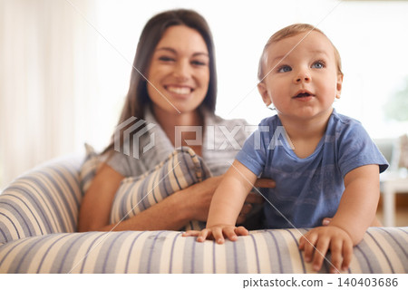 Mother, baby and love in portrait on couch, care and support or smile in living room and comfortable. Mommy, son and trust for bonding in childhood, single parent and happy for childcare on weekend Mother, baby and love in portrait on couch, care and support or smile in living room and comfortable. Mommy, son and trust for bonding in childhood, single parent and happy for childcare on weekend 140403686