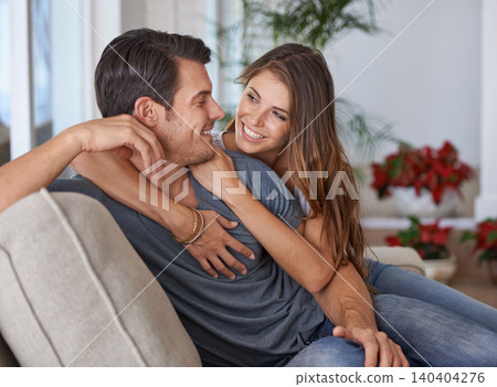 Happy, love and couple relaxing on sofa for bonding in living room at apartment together. Smile, resting and young man and woman laying on couch for romance and marriage in lounge at modern home. Happy, love and couple relaxing on sofa for bonding in living room at apartment together. Smile, resting and young man and woman laying on couch for romance and marriage in lounge at modern home. 140404276