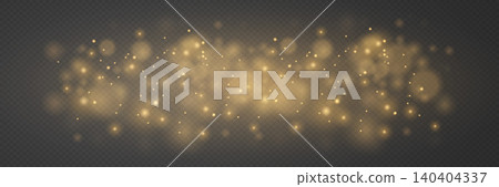 Golden dust particles creating sparkling bokeh light effect 140404337