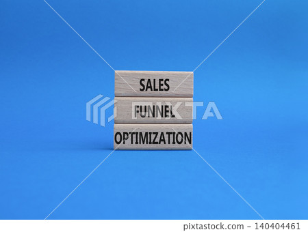 Sales Funnel Optimization symbol. Concept word Sales Funnel Optimization on wooden blocks. Beautiful blue background. Business and Sales Funnel Optimization. Copy space Sales Funnel Optimization symbol. Concept word Sales Funnel Optimization on wooden blocks. Beautiful blue background. Business and Sales Funnel Optimization. Copy space 140404461