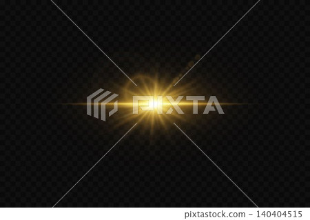 Golden light flare providing bright starburst effect and horizontal illumination Golden light flare providing bright starburst effect and horizontal illumination 140404515