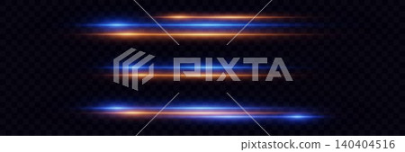 Abstract glowing lines producing a dynamic effect of speed and technology in a dark environment 140404516