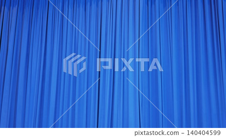 Vibrant blue curtain with dramatic vertical folds, abstract texture background for stage or display Vibrant blue curtain with dramatic vertical folds, abstract texture background for stage or display 140404599