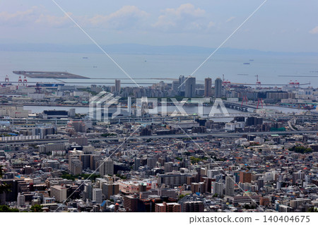 View of Rokko Island from the rest area between Hokura Shrine and Kinchozan Mountain. View of Rokko Island from the rest area between Hokura Shrine and Kinchozan Mountain. 140404675