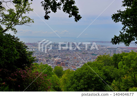 View of Rokko Island from the rest area between Hokura Shrine and Kinchozan Mountain. View of Rokko Island from the rest area between Hokura Shrine and Kinchozan Mountain. 140404677