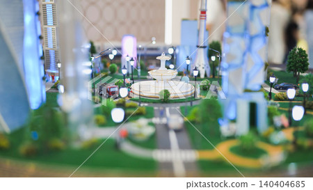 Futuristic city architectural model showing urban planning and modern infrastructure Futuristic city architectural model showing urban planning and modern infrastructure 140404685