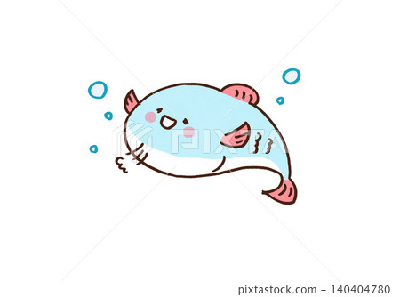 A fish taking a deep breath in the water, looking very comfortable (like a fish in water, relaxed). 140404780
