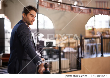 Businessman, break or thinking in cafe to relax for daydreaming of opportunity and ideas. Entrepreneur, customer or confident person in coffee shop with vision in pub, restaurant or bar by railing Businessman, break or thinking in cafe to relax for daydreaming of opportunity and ideas. Entrepreneur, customer or confident person in coffee shop with vision in pub, restaurant or bar by railing 140404846