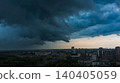 Drone shot of Storm Over City 140405059