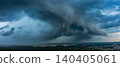 Drone shot of Storm Over City 140405061