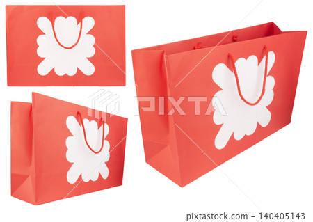 Red paper shopping bag isolated on white background Red paper shopping bag isolated on white background 140405143