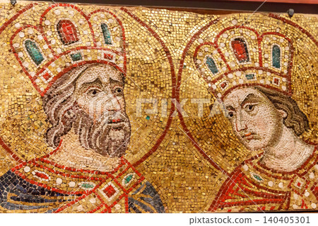 Beautiful ancient mosaic inside Patriarchal Cathedral Basilica of Saint Mark (Basilica di San Marco) in Venice, Italy Beautiful ancient mosaic inside Patriarchal Cathedral Basilica of Saint Mark (Basilica di San Marco) in Venice, Italy 140405301