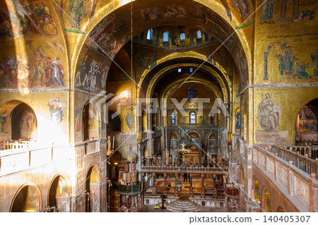 Interior of Patriarchal Cathedral Basilica of Saint Mark (Basilica di San Marco) in Venice, Italy Interior of Patriarchal Cathedral Basilica of Saint Mark (Basilica di San Marco) in Venice, Italy 140405307