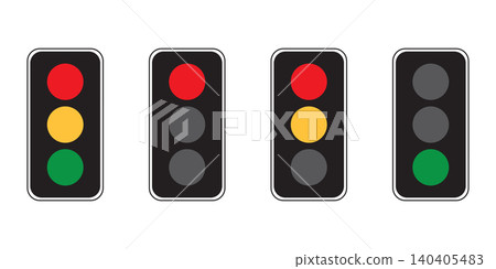 set of traffic light symbols isolated vector illustration 140405483