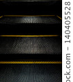 Abstract dark geometric line pattern of escalator steps. 140405528