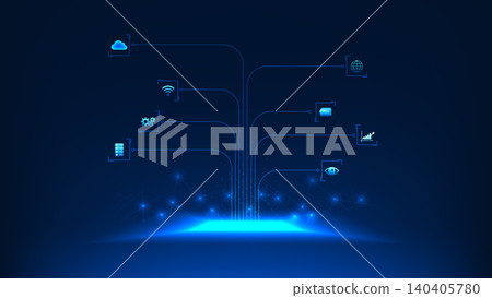 Technology background circuit lines connect to software application icons, representing data connectivity, digital integration, workflow automation, software systems, information exchange Technology background circuit lines connect to software application icons, representing data connectivity, digital integration, workflow automation, software systems, information exchange 140405780