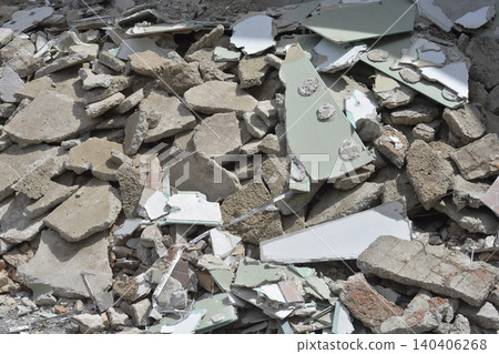 Pile of construction waste and demolition debris at a renovation site Pile of construction waste and demolition debris at a renovation site 140406268