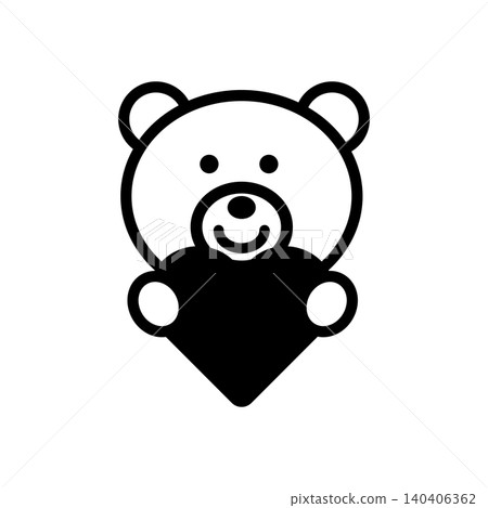 A bear icon holding a heart (monochrome) A bear icon holding a heart (monochrome) 140406362