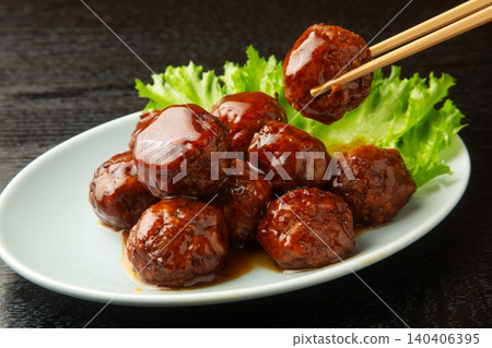 Meatballs in black vinegar sauce Meatballs in black vinegar sauce 140406395