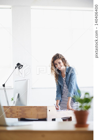 Woman, portrait and writing or planning at office desk for creative, project and startup in architecture or design. Young designer or worker with creative notes for business, floor plan and computer Woman, portrait and writing or planning at office desk for creative, project and startup in architecture or design. Young designer or worker with creative notes for business, floor plan and computer 140406400