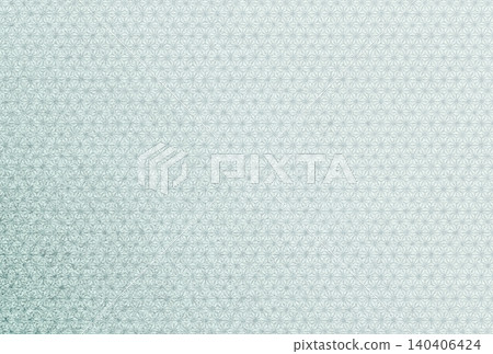 Image 8: A background image featuring a delicate, shimmering, pale bamboo green pattern overlaid with a light blue-green hemp leaf pattern. 140406424