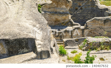 Uplistsikhe cave complex, ancient rock-hewn town and one of the oldest settlements near the town of Gori in Georgia 140407632