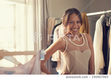 Portrait, home and smile with woman, dress and excited with luxury and happy with confident girl. Face, apartment and girl with elegant clothes and stylish with glamour, fashion and stunning outfit Portrait, home and smile with woman, dress and excited with luxury and happy with confident girl. Face, apartment and girl with elegant clothes and stylish with glamour, fashion and stunning outfit 140407985