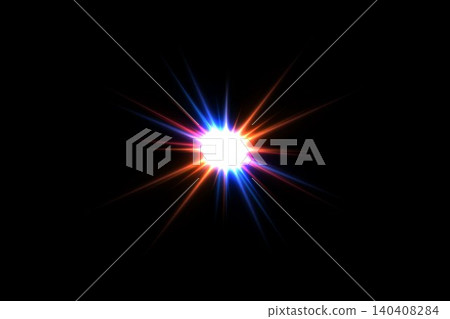 Starburst light spreading blue and orange rays on a black background Starburst light spreading blue and orange rays on a black background 140408284