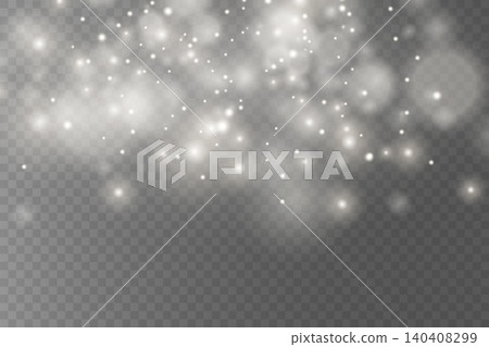 White shiny particles creating light bokeh and speed effect on transparent background White shiny particles creating light bokeh and speed effect on transparent background 140408299