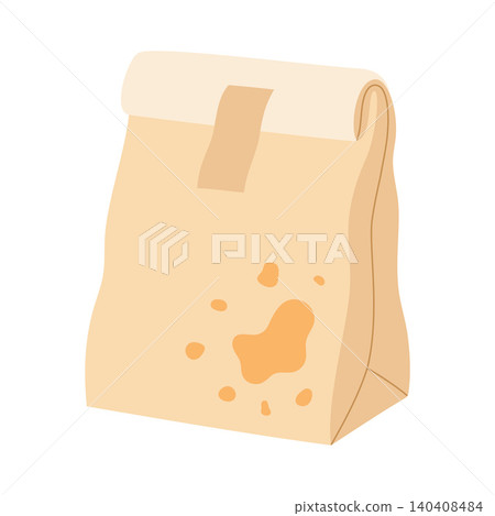 kraft paper bag for takeaway food, flat style kraft paper bag for takeaway food, flat style 140408484