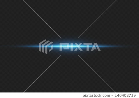 Abstract blue horizontal light glowing with a laser beam movement effect Abstract blue horizontal light glowing with a laser beam movement effect 140408739