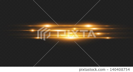 Abstract golden light creating horizontal motion and explosion effects on a black background 140408754