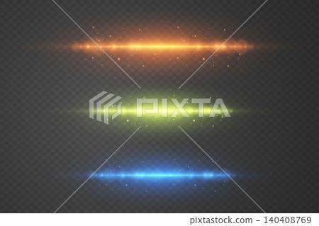 Dynamic light bands with glittering particles on a transparent background, depicting speed and energy Dynamic light bands with glittering particles on a transparent background, depicting speed and energy 140408769