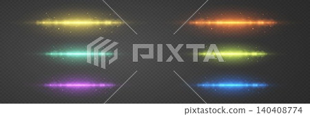 Abstract glowing lines creating a sparkling motion effect on transparent background Abstract glowing lines creating a sparkling motion effect on transparent background 140408774