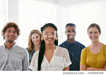 Business people, portrait and happy with teamwork at work for recruitment, onboarding or hiring process in office. Collaboration, professional workers and face with smile, diversity and creative team Business people, portrait and happy with teamwork at work for recruitment, onboarding or hiring process in office. Collaboration, professional workers and face with smile, diversity and creative team 140409389