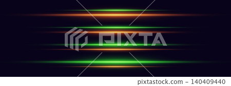 Light lines moving horizontally across a dark background, representing speed and technology Light lines moving horizontally across a dark background, representing speed and technology 140409440