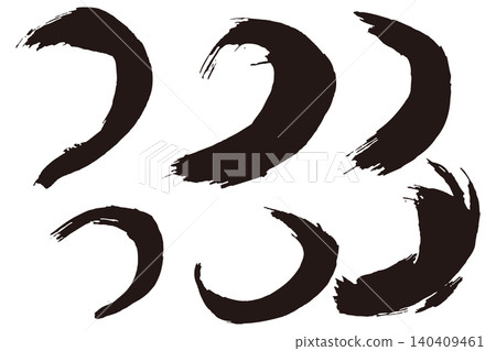 Hand-drawn brushstroke vector illustration material in black. 140409461