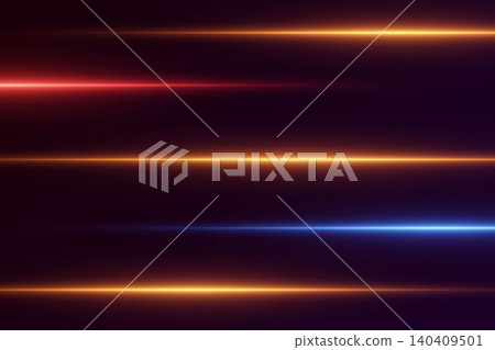 Abstract parallel glowing laser light beams moving across a digital dark background Abstract parallel glowing laser light beams moving across a digital dark background 140409501