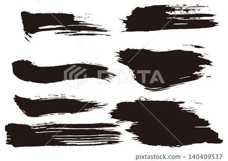 Hand-drawn brushstroke vector illustration material in black. Hand-drawn brushstroke vector illustration material in black. 140409537
