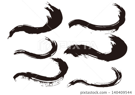 Hand-drawn brushstroke vector illustration material in black. 140409544